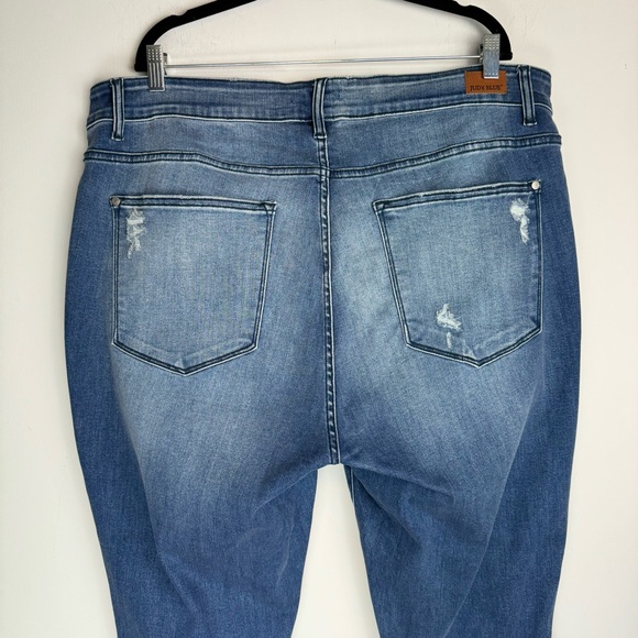 Judy Blue Skinny Jeans Sz 22W Distressed Raw Hem Stretch - Picture 8 of 13